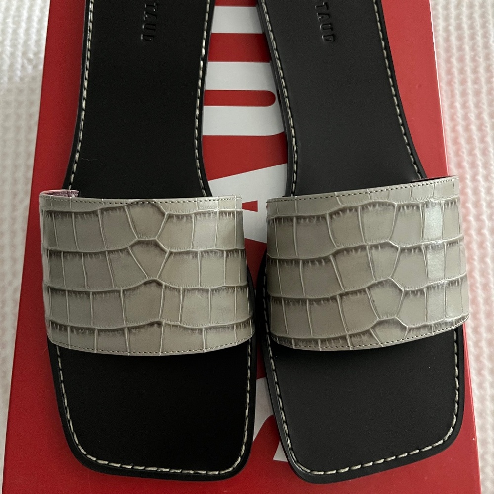 New STAUD Nina Sandal size 40 French Gray New in Box US size 9.5-10